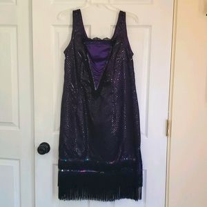 Flapper dress purple black iridescent costume